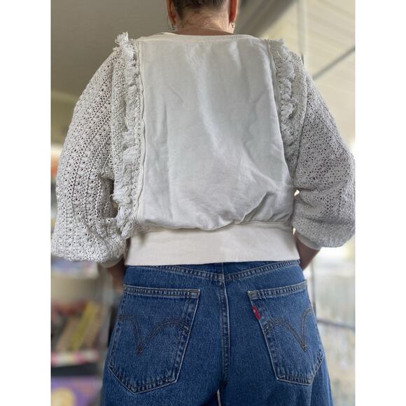 Free People Fringe Sweater White XS TP - Picture 3 of 10